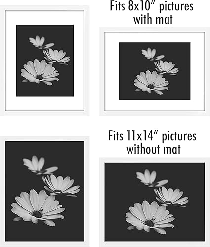 Vista 439 de Americanflat Portarretratos de 8 x 12 pulgadas con plexiglás pulido, juego de 2 portarretratos de 6 x 8 pulgadas con paspartú o para fotos de 8 x 12