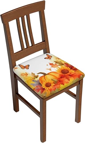 SHIRMDIY Juego de 6 fundas de asiento extraíbles para silla de comedor, diseño de girasoles de otoño, elásticas, para oficina, cocina, cocina,