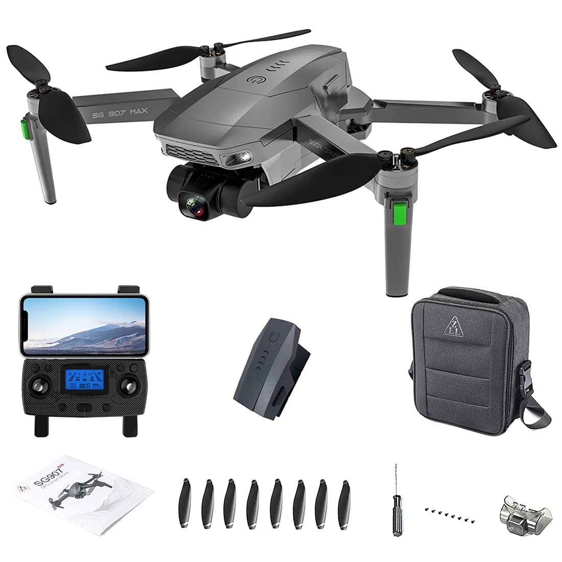 5G WiFi GPS Drone with 4K HD Dual Gimbal Cameras and Bag, Obstacle Detection GPS Photography Drone, 3-Axis Gimbal Aerial, Vibration Protection, 25 Minutes Flight Time