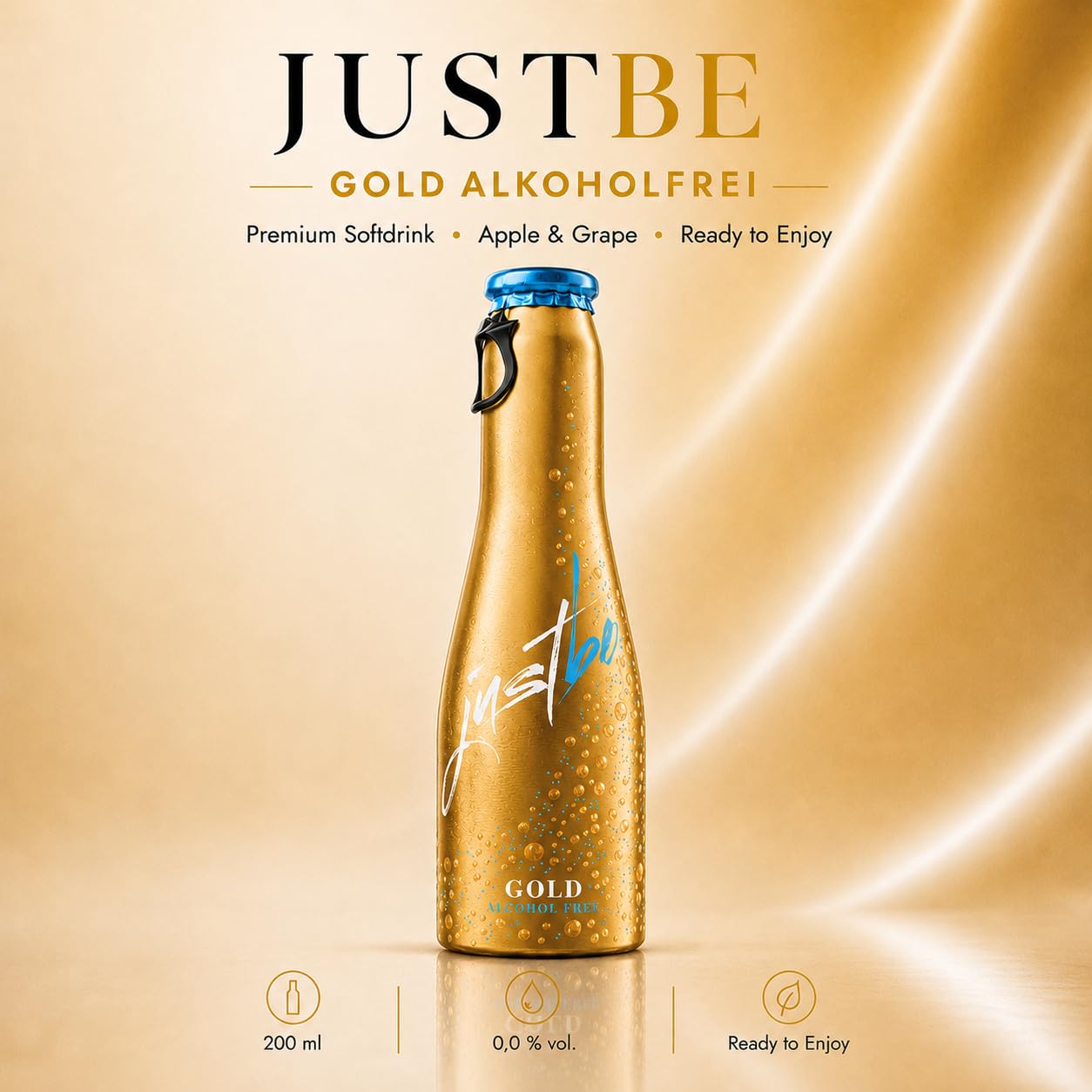 JustBe Gold Alkoholfrei | Piccolo frizzante l Alkoholfreier Gold (24 x 0,2l)