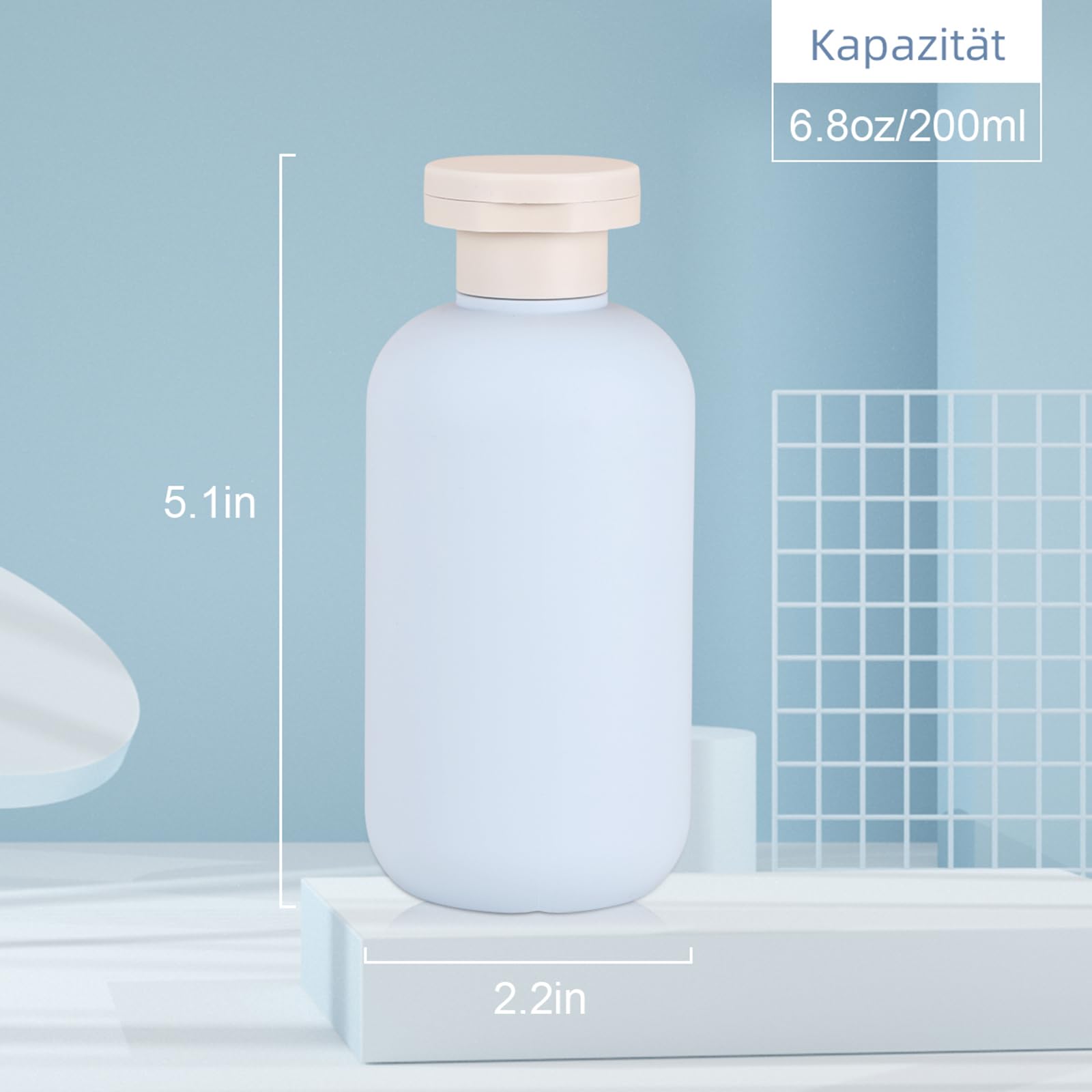 UMETASS Pack of 2 Travel Bottles for Filling Leak-Proof Travel Time Set, Travel Size Shampoo Container with Flip-Top Lid - Image 2