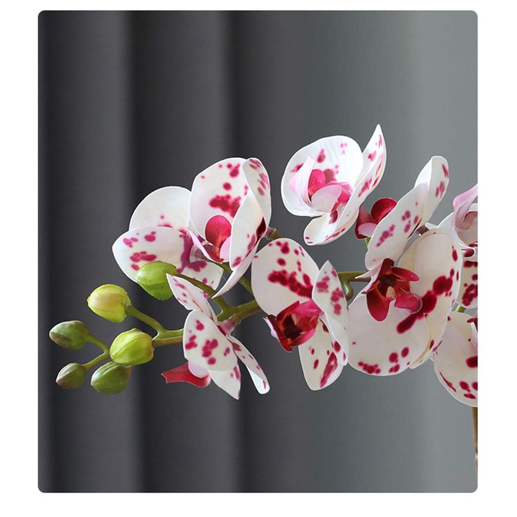 Composizione di Fiori Artificiali di Phalaenopsis, Orchidee Artificiali in Vaso, pianta di Fiori Artificiali per Matrimoni, Feste, Decorazioni per la casa, decorazio