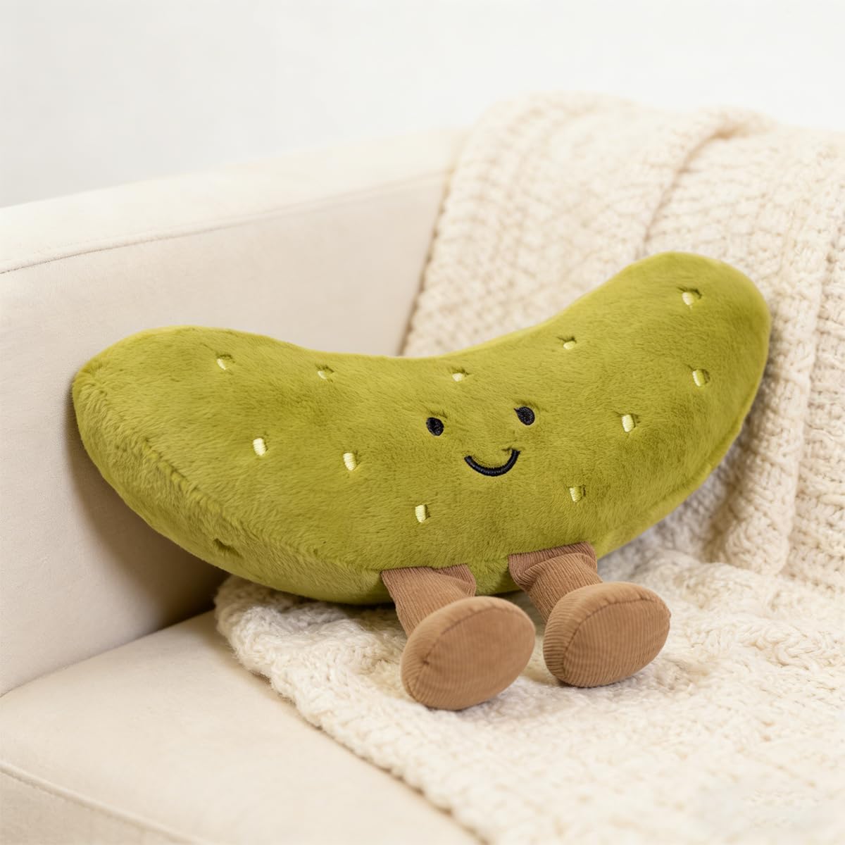Zaxqerm Pickle Plush Toy, 10" Funny Food Plushies, Pickle Stuffed Animal