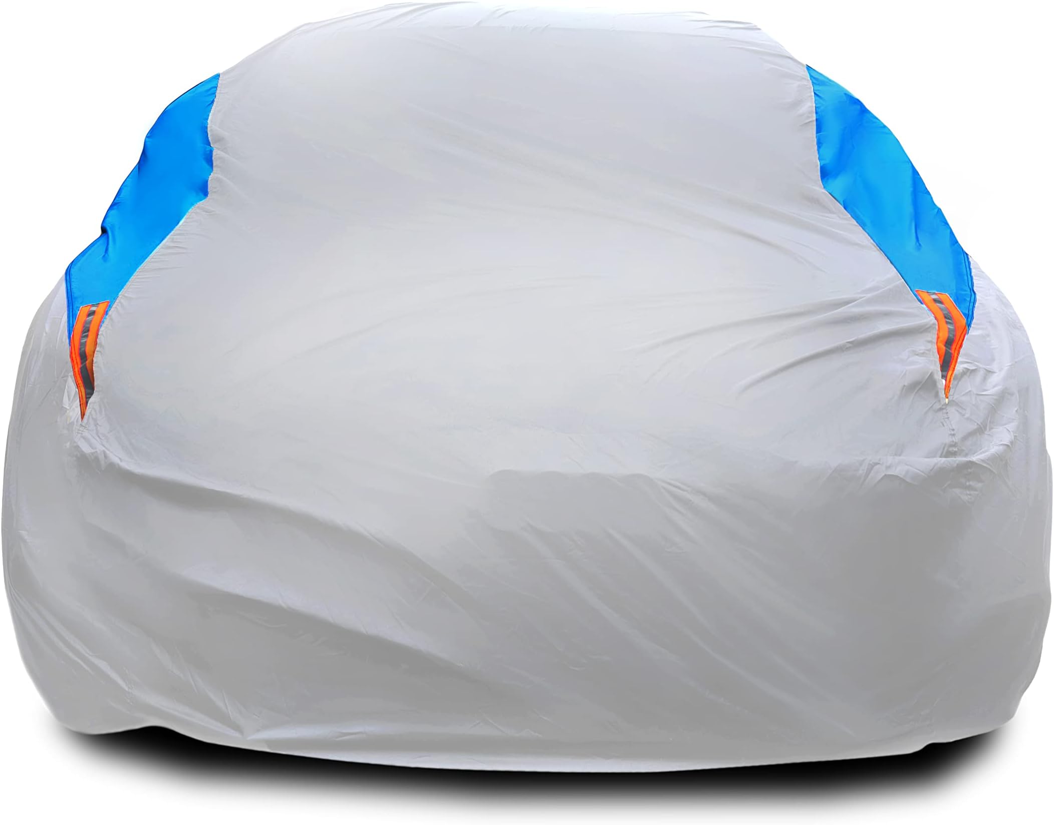 MORNYRAY Waterproof Car Cover All Weather Snowproof UV Protection Windproof Outdoor Full car Cover, Universal Fit for Sedan (Fit Sedan Length 154-163 inch, Silver)