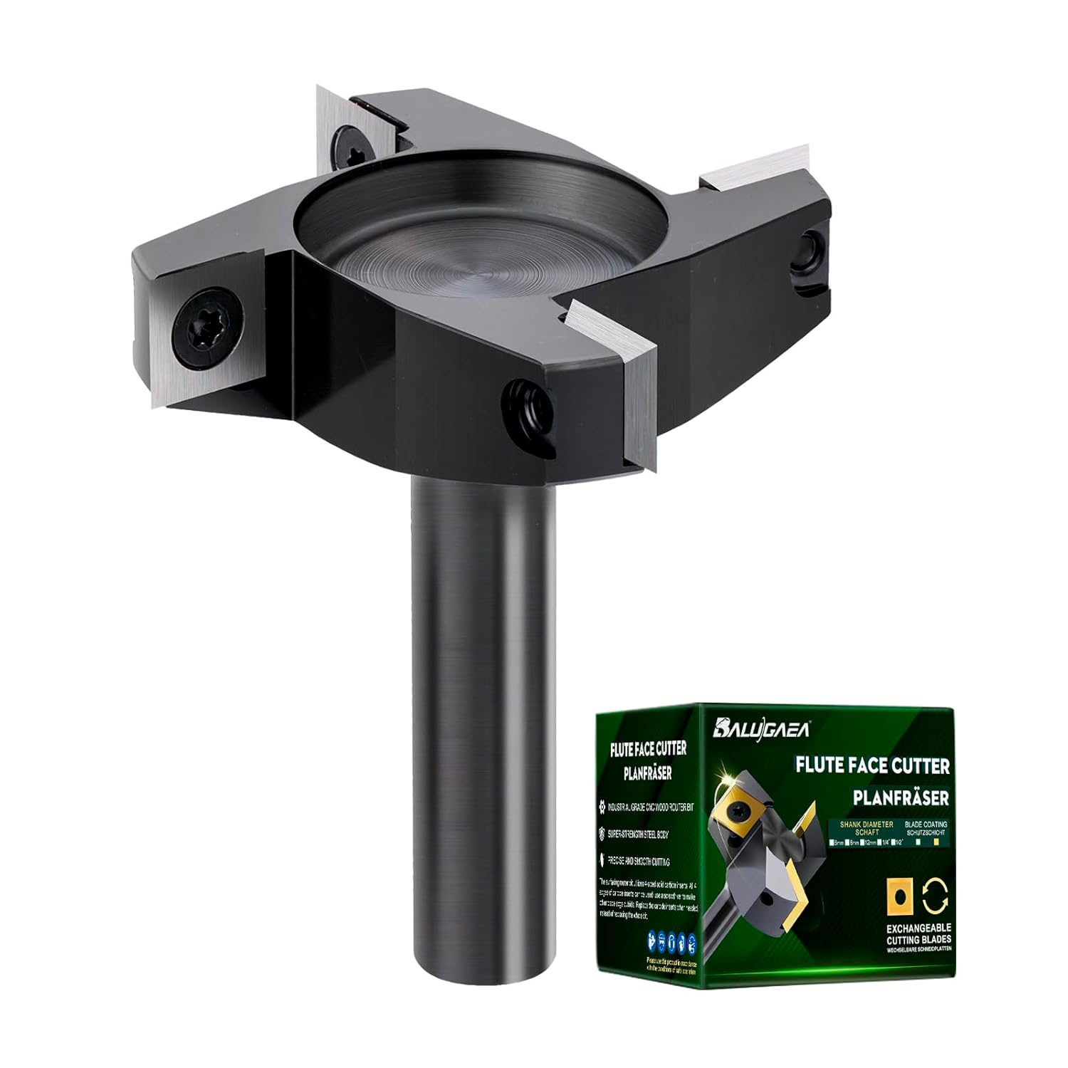 CNC Spoilboard Surfacing Router Bit 1/2'' Shank, Slab Flattening Router Bit with 2-1/2" Cutting Diameter, Planing Bit for Woodworking
