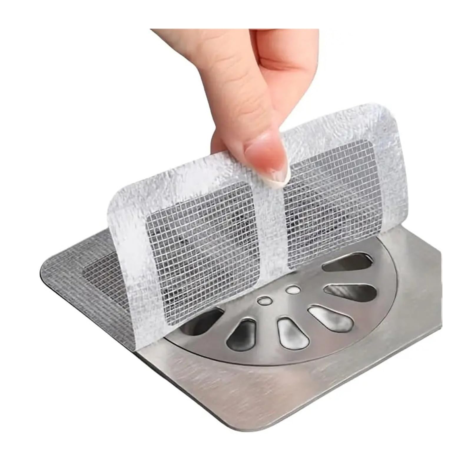 Paquete de 10/20 adhesivos de malla para desagüe de ducha de 4 x 4 pulgadas para baño (3 piezas)