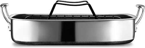 Miniatura 3 de HexClad Sartén híbrida 16 1316 pulgadas por 14 12 pulgadas antiadherente compatible con inducción tostador de pavo multiuso de acero inoxidable