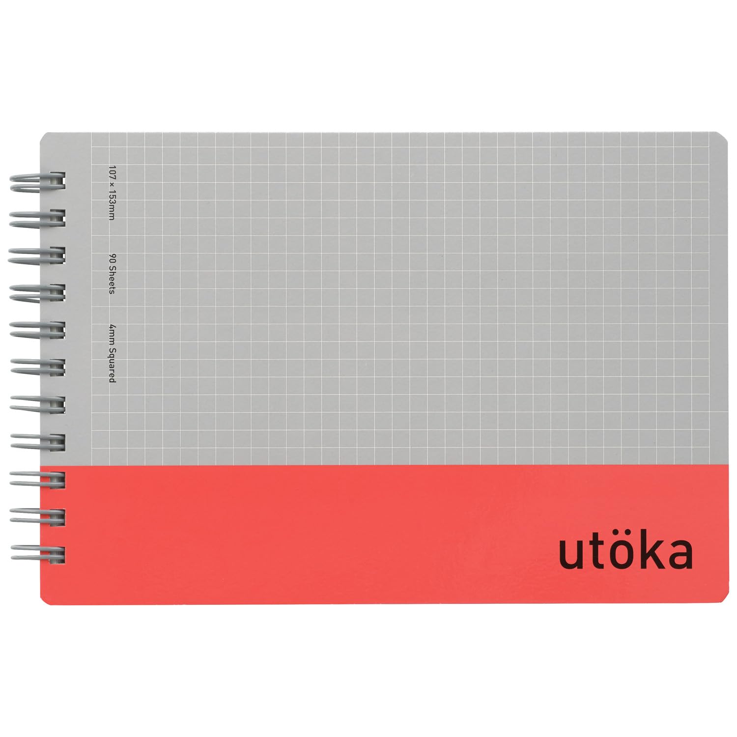 Maruman Utoka Spiral Notebook, 180 Pages, Pocket Size, 4mm Grid, Red