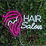 Hair Salon Neon Sign for Wall Decor, LED Neon Signs Lights Beauty Room Salon, Pink Salon Hair Tech Decor Neon Signs Light Door Decorations, Girls Neon Accessories Gift (17.7x11.4in)
