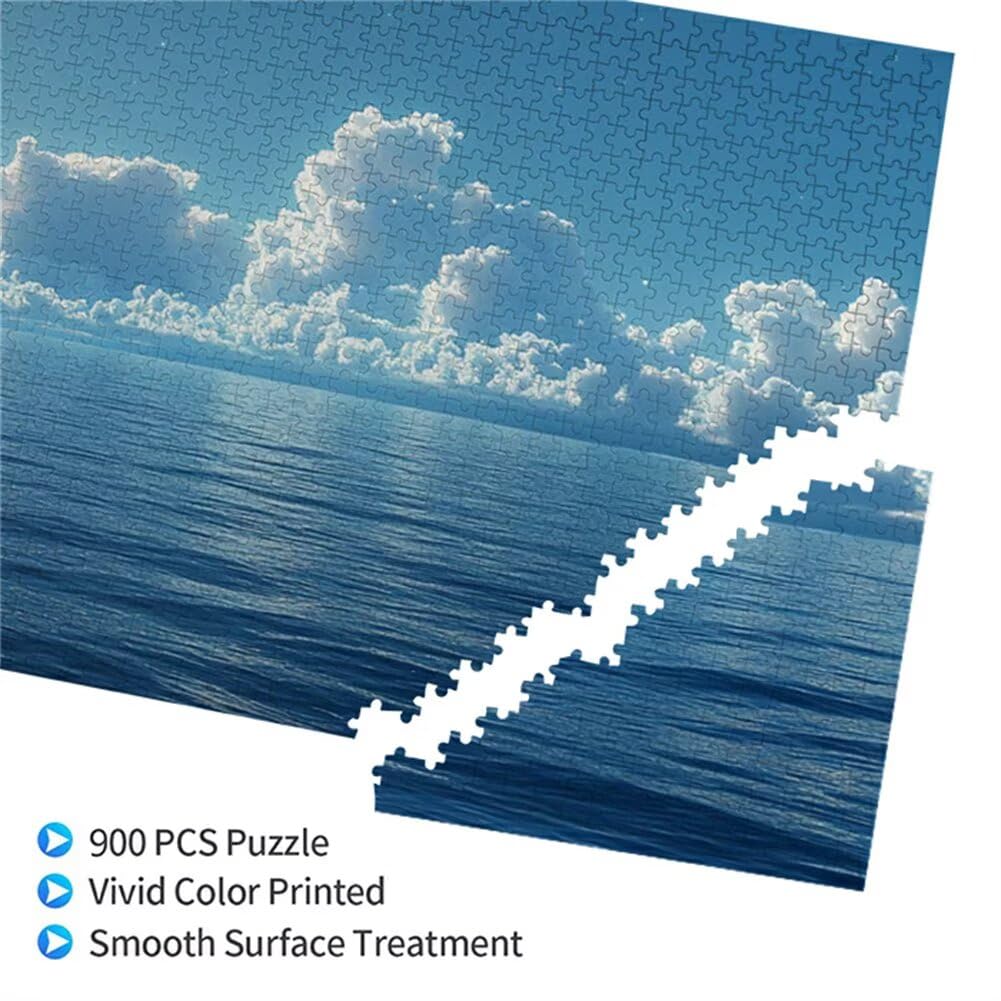 Puzzle Nuage 900 Pieces Océan Puzzle Adultes 87 x 34 cm DIY Difficile Classiques Jigsaw Panoramique, Adulte Jeu éducatif, Bois Jigsaw Art Impossible Famille Challenge, Cadeau pour Homme et Femme T-2