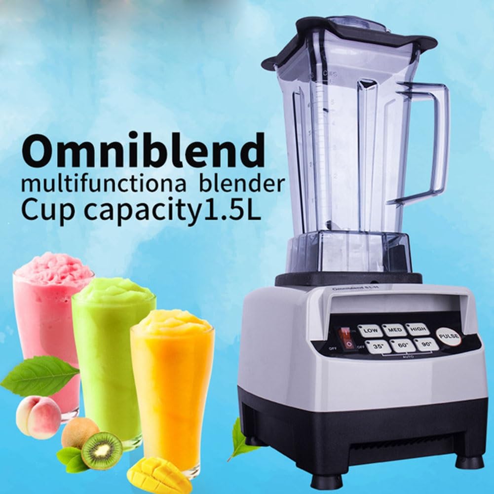 Blender Smoothie Maker 3-Speed 3 Preset Programs Professional Milk Shakes Smoothie Blender with 4 Stainless Steel Blades 48,000 U/Min with 1.5L BPA-Free Tritan Container for Ice/Soup/Nuts 1800W