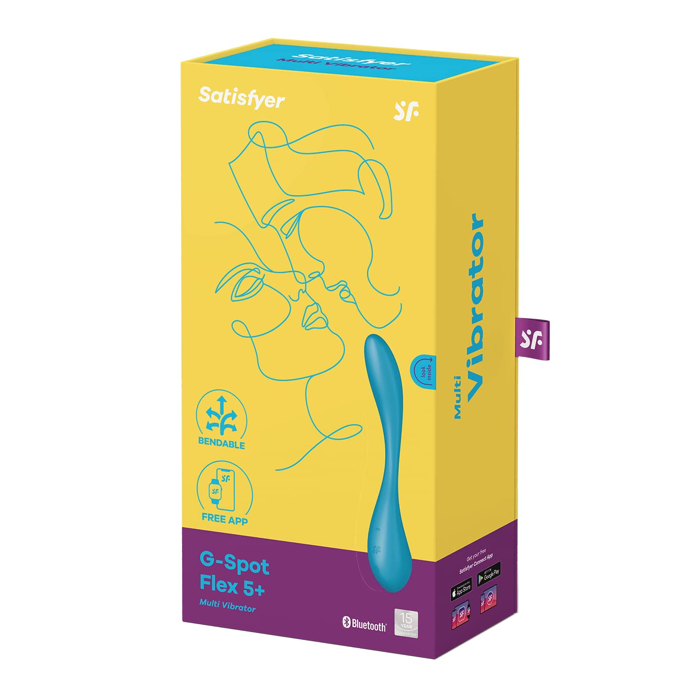 Satisfyer G-Spot Flex 5 Connect App Dildo Vibratore | Molteplici possibilità di Utilizzo | Compatibile con App | Impermeabile (IPX7) | Silicone di alta Qualità | Sex Toys Stimolatore per Donne