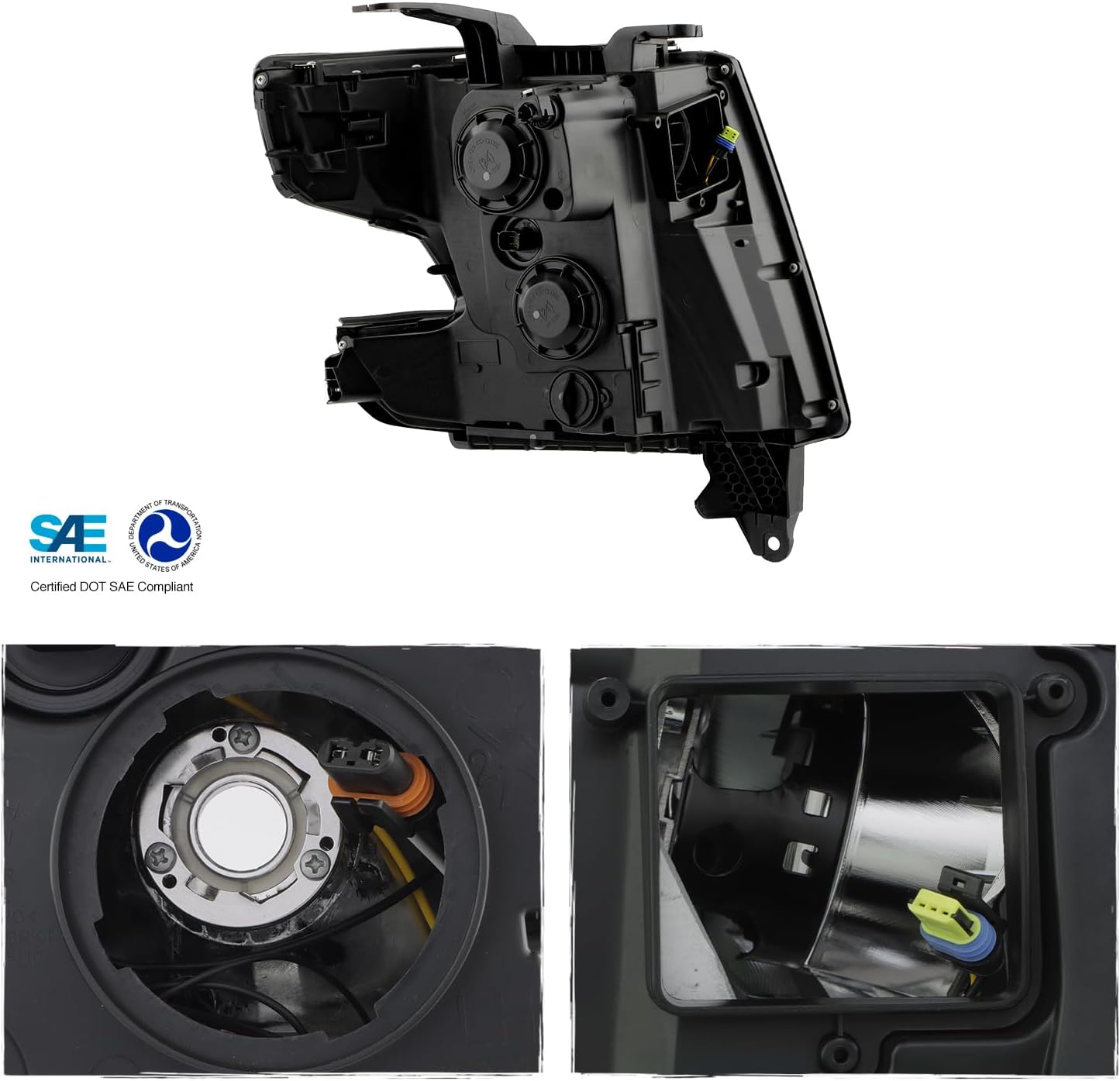 AKKON - Fits 2015-2020 Chevy Suburban 15-20 Tahoe [HID/Xenon Type] Projector Black Headlight Driver Left Side w/LED DRL