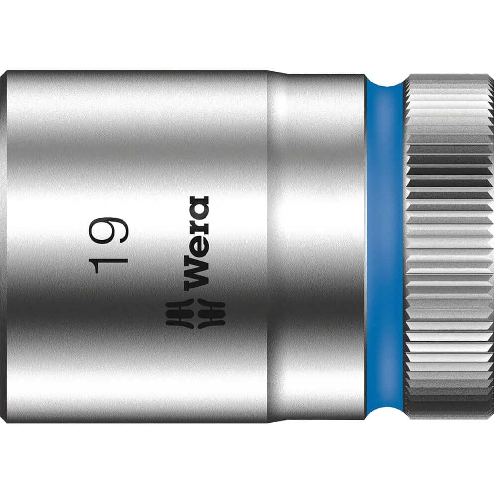 Wera 19mm Hex Socket With 1/2 in Drive, Length 37 mm