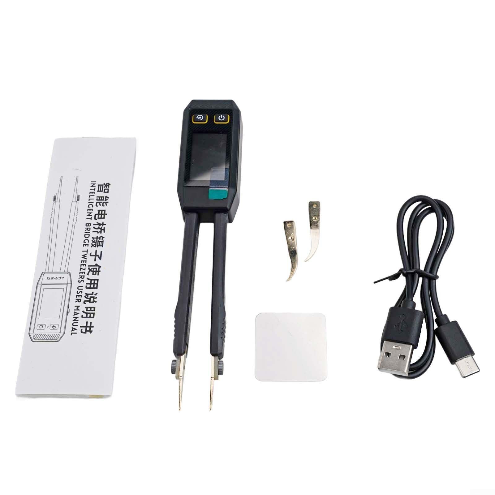 Pinzas inteligentes LCRST1 Digital BridgeMeter con pantalla de 1,14 pulgadas prueba de frecuencia múltiple y capacidades de almacenamiento de datos