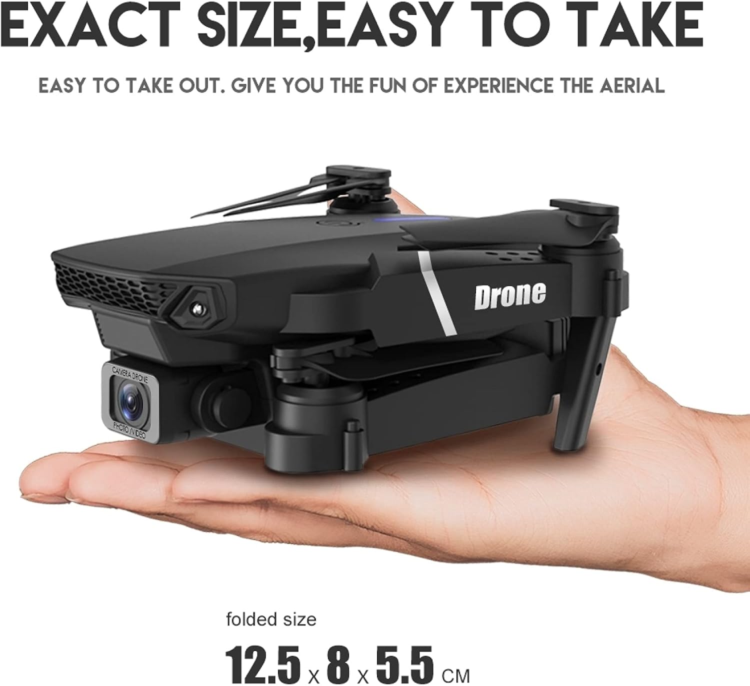 Pro 4K Single HD Camera Three-sided Obstacle Avoidance High-definition Aerial Drone Mini Foldable RC Quadcopter Drone Remote Control Aircraft Fácil de usar (Color : Black)