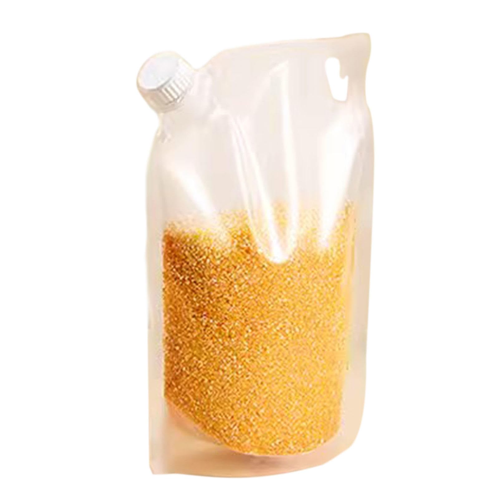 Reusable Food Container Bags, 10pcs Clear BPA Free Grain Moisture-Proof Sealed Bags Dry Food Storage Bag with Lids, Kitchen Organization for Grain,Flour,Barley,Beer,Juice,6.9"x9.8"