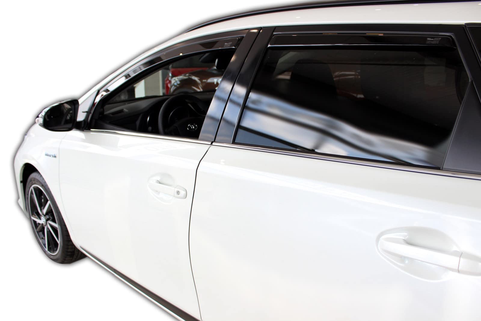 J&J AUTOMOTIVE Windabweiser passend für Toyota Auris 2 5-Türer Kombi 2013-2018 4tlg, Heko Regenabweiser Vorne Hinten Getönt Dunkel Passform