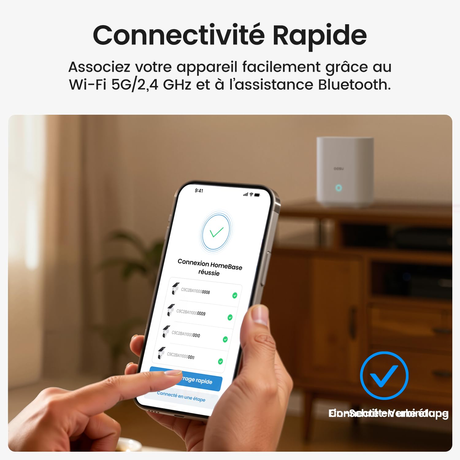 aosu 2K Camera Surveillance WiFi Exterieure sans Fil Solaire, Kit 2 Caméras + aosuBase, sans Abonnement Requis Stockage Local, 360° PTZ Suivi Automatique Détection Vision Nocturne Couleur, 5G/2.4GHz
