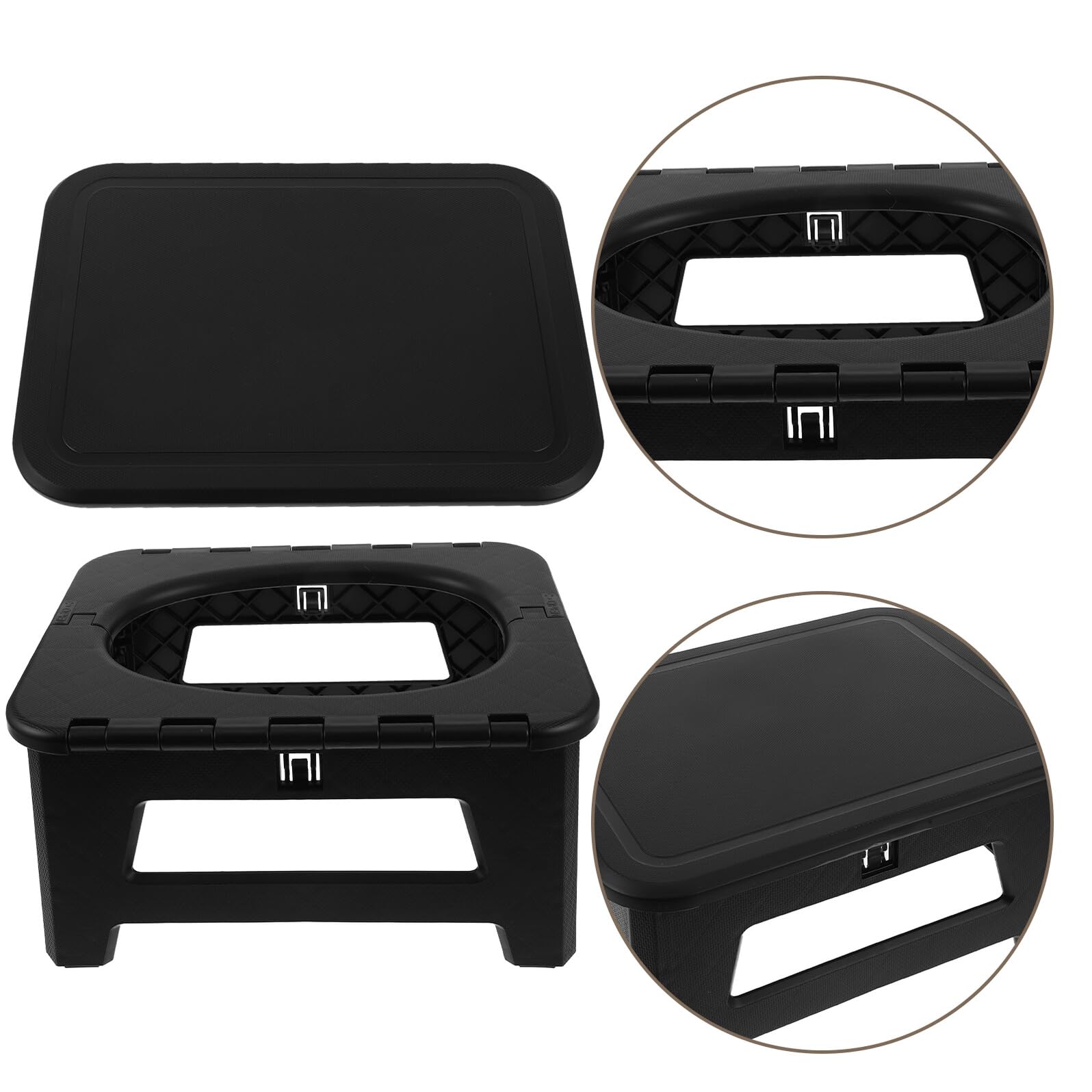 Cabilock Inodoro Portátil Plegable para Adultos Orinal Compacto Negro Pequeño Asiento Portátil para Camping y Viajes Solución Ligera y Práctica para Emergencias al Aire Libre