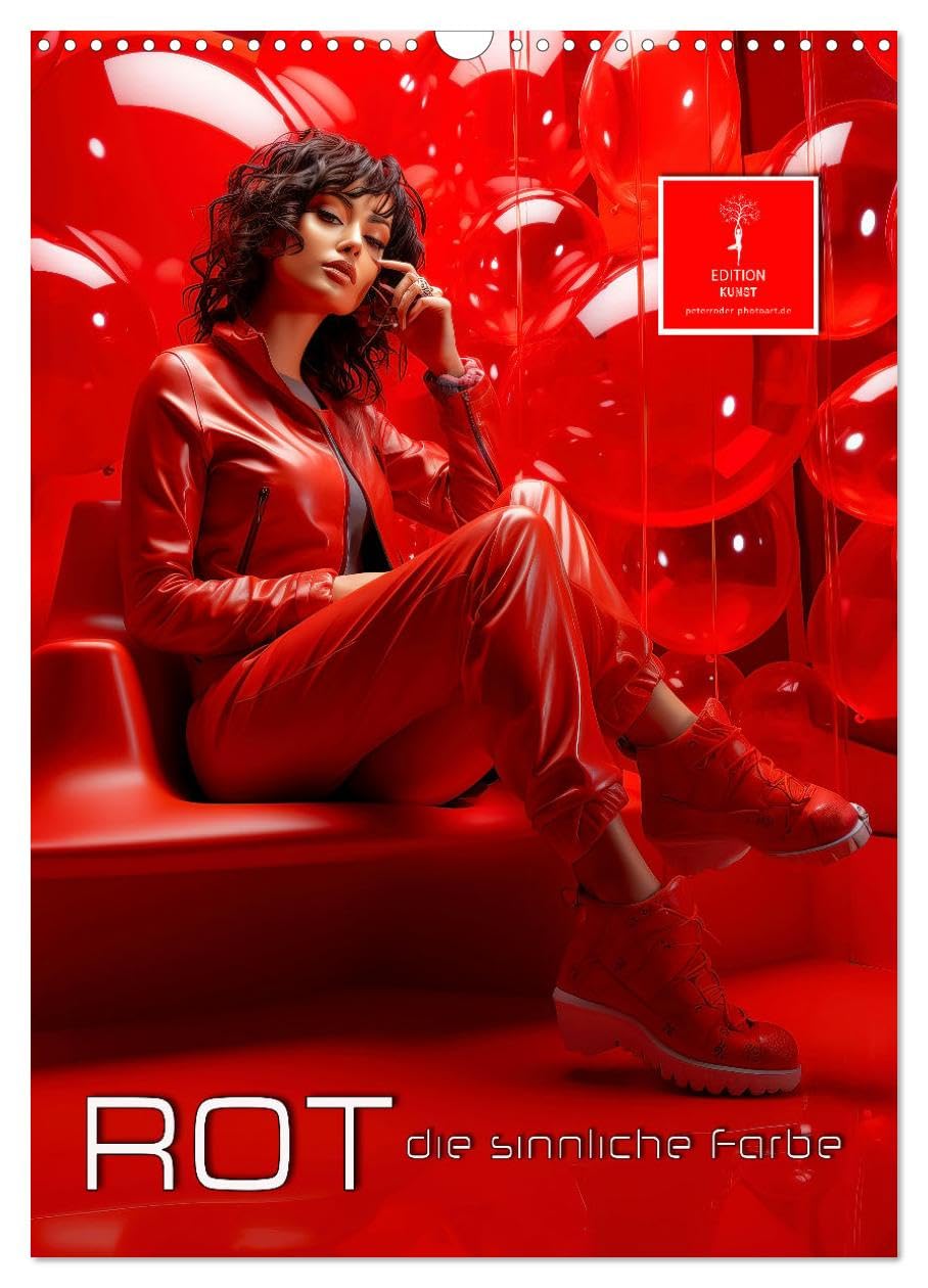 Red, the sensual color UK-Version (Wall Calendar 2026 DIN A3 Portrait), CALVENDO 12 Month Wall Calendar