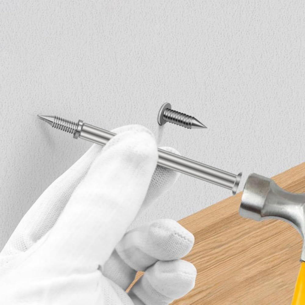 TIXDREEM 200 Pieces Seamless Nails with Double Head Base Thread, Double Head Nails, Double Nail Skirting Boards, Skirting Boards with 2 Nail Specific Socket Tools (200 Pcs) - Image 3 thumbnail