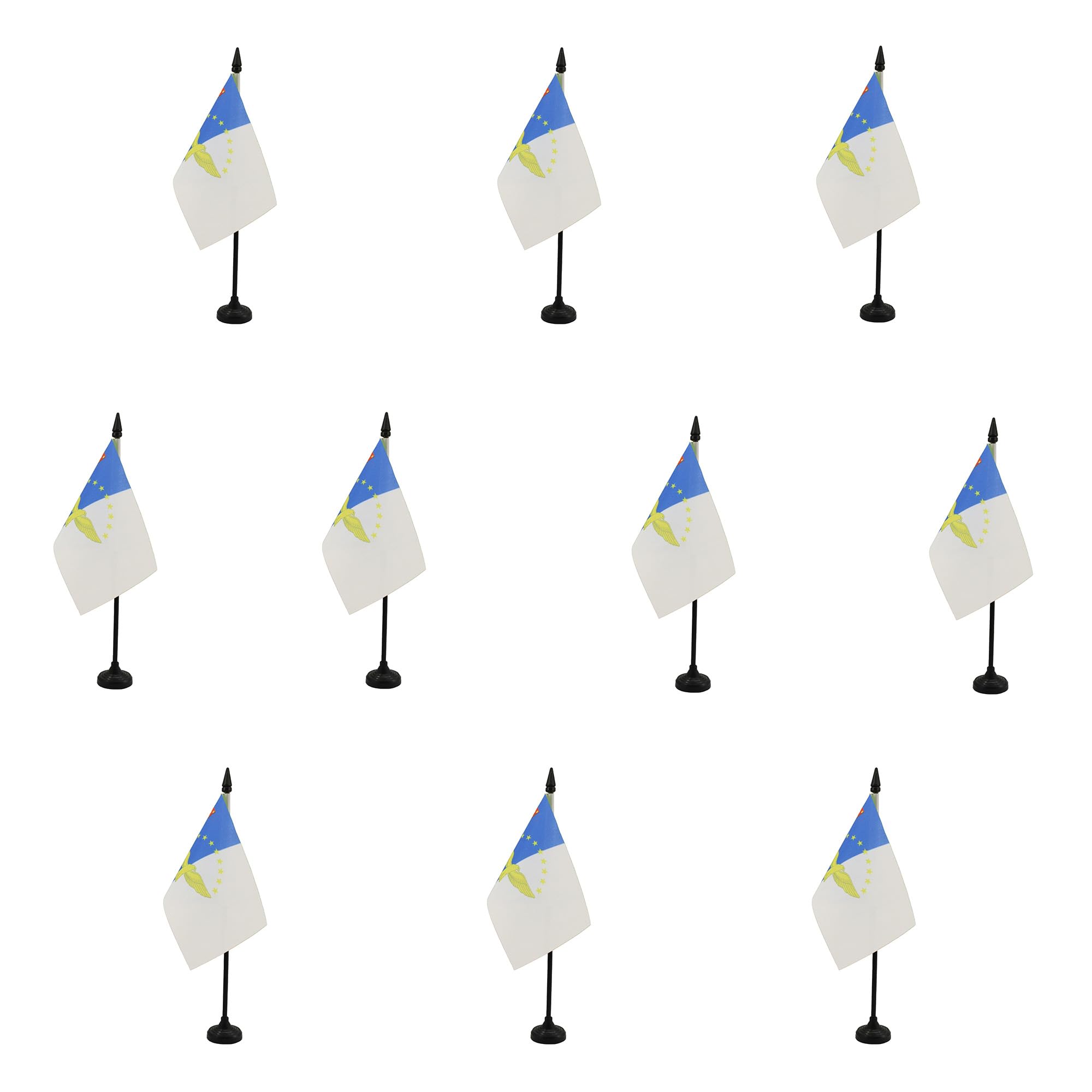 Drapeau de table Açores en polyester petit format 15x10 cm lot de 10 pièces