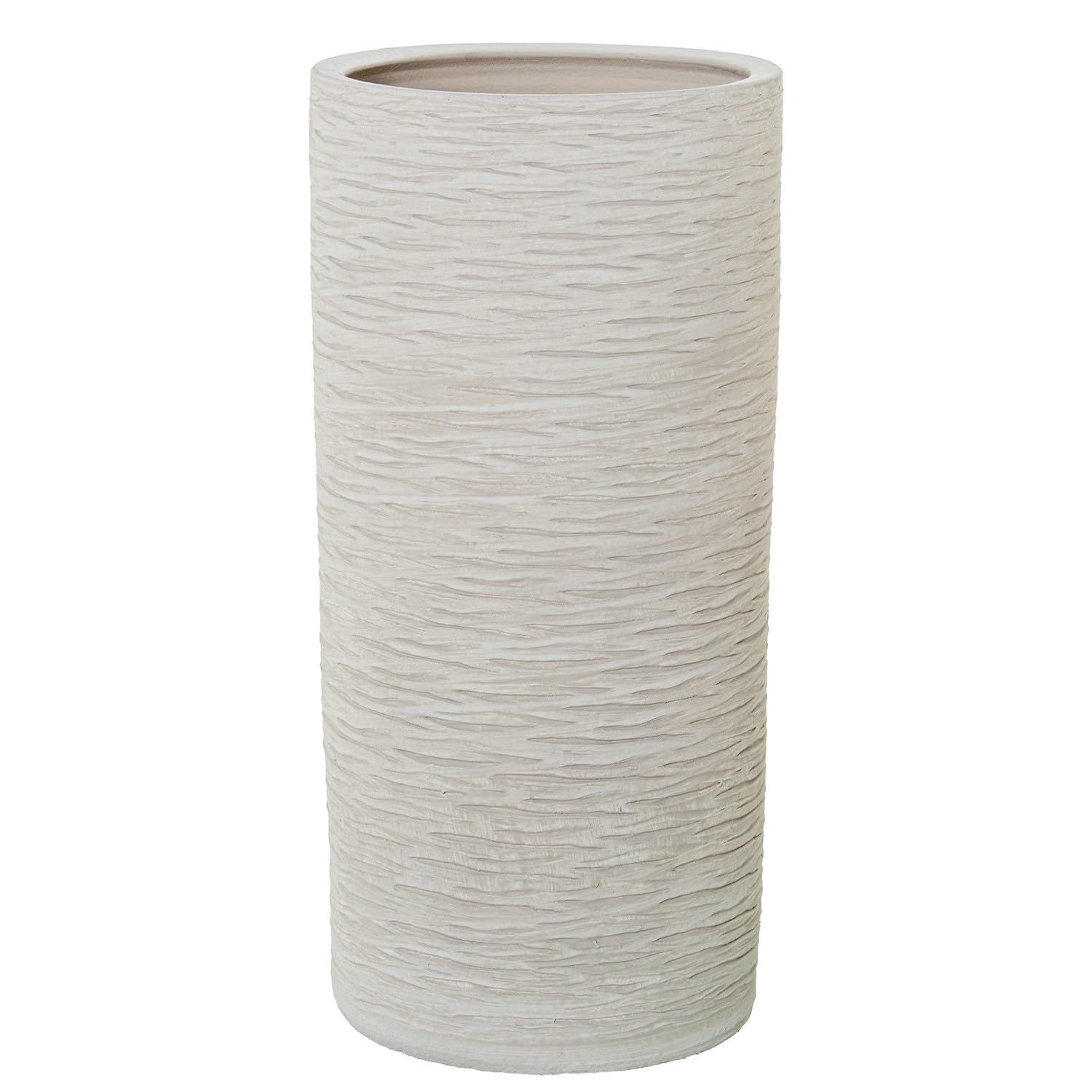 DRW Paraguero Ceramica Redondo Beige Ø25x50cm