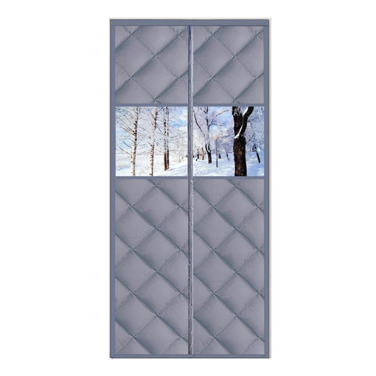 Thermal Door Curtain 80cm 100cm 120cm 140cm 160cm 180cm Insulated Door Cover, Thickened Windproof Waterproof Door Covers Oxford Cloth with Polyester Cotton Warm Winter(Grey,180x220cm)