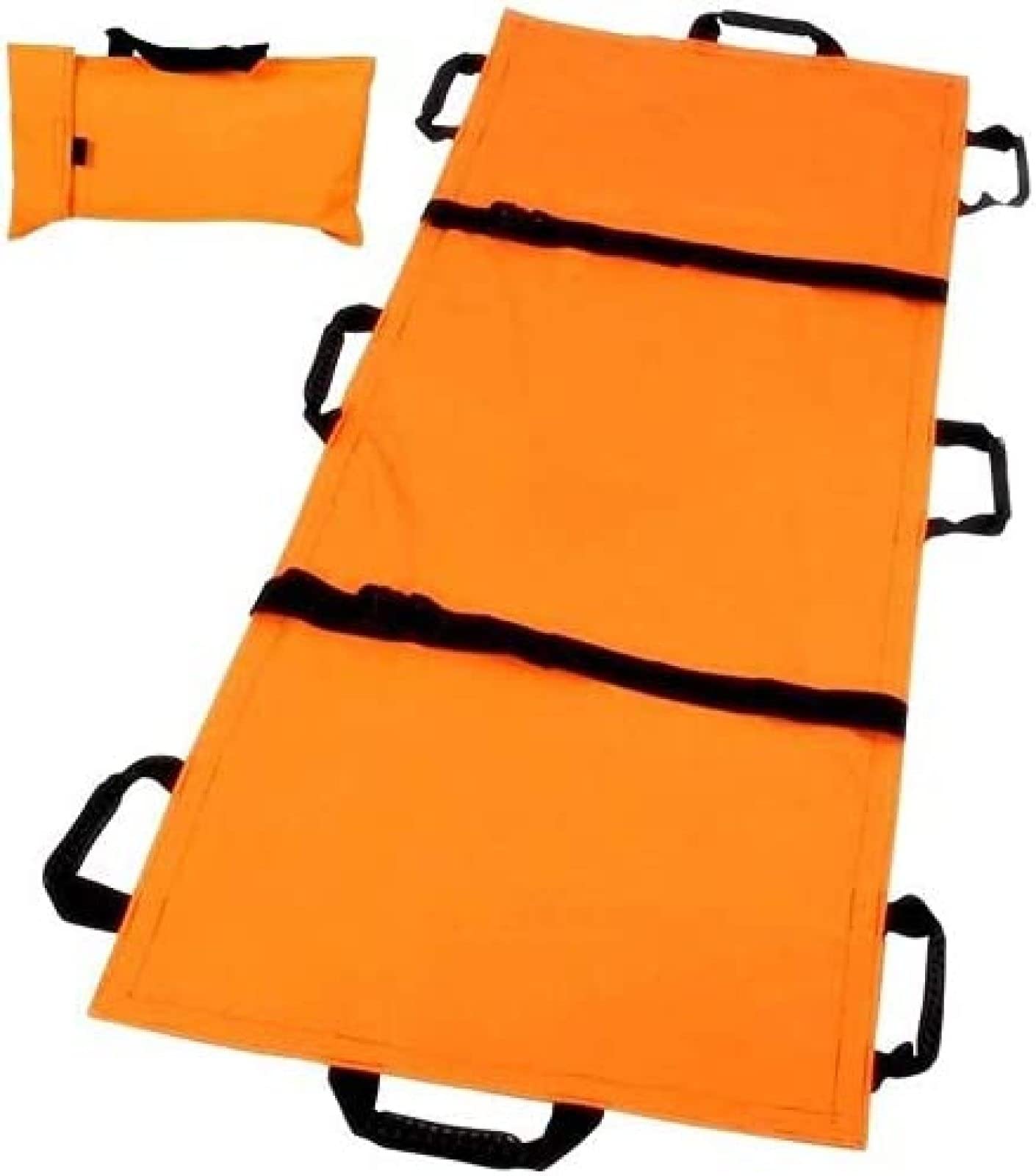 Barella di emergenza – Sollevatore portatile in tela con 8 maniglie, design ispessito per uso domestico ed esterno, pieghevole morbido per un facile trasporto