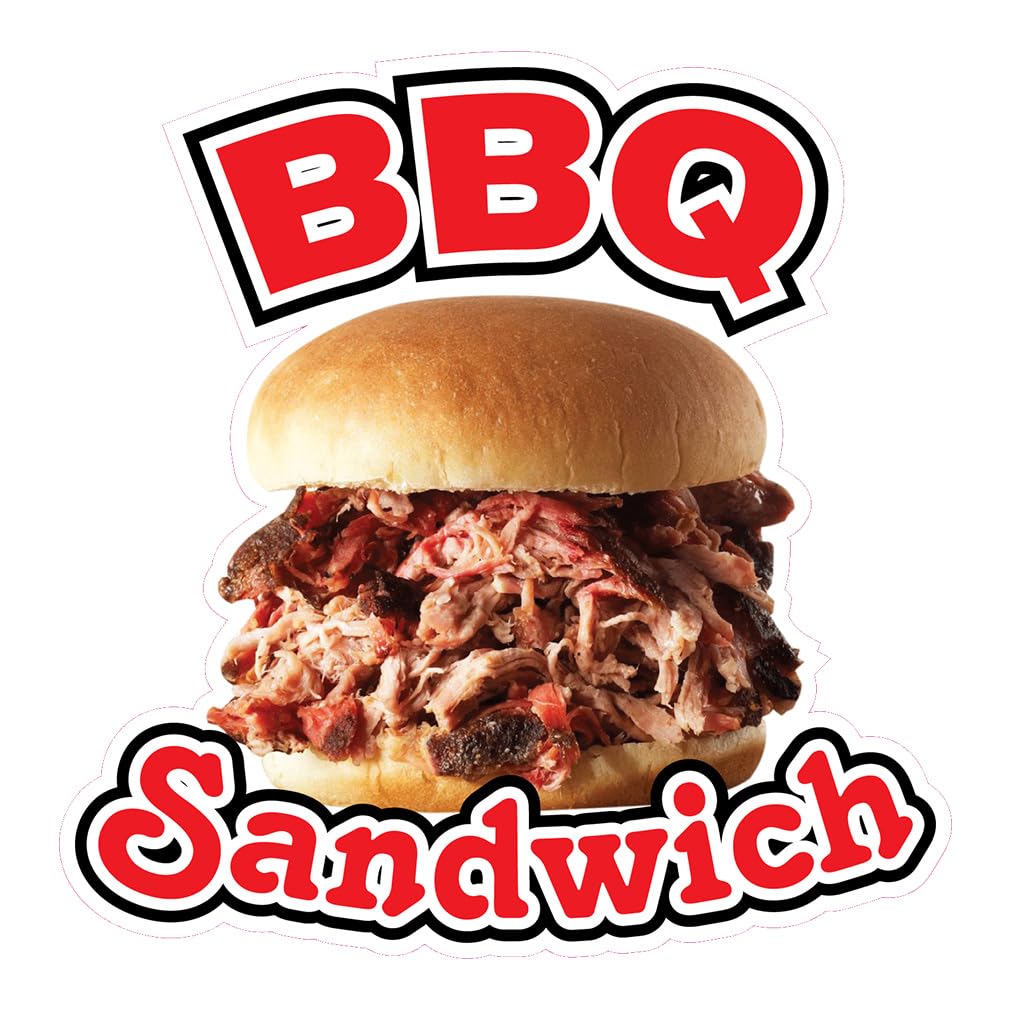 BBQ Sandwich Concession Restaurant Food Truck Die-Cut Vinyl Sticker 14 inches