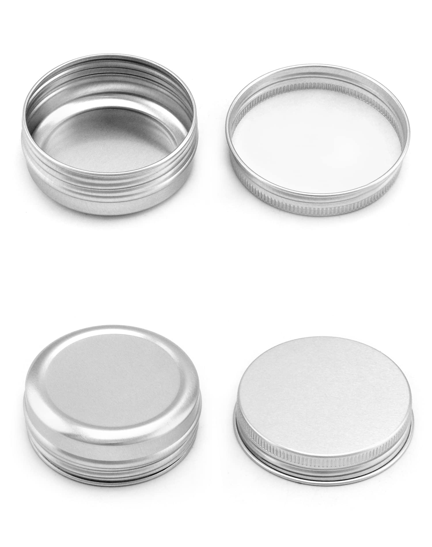 QWORK® 30 pezzi Vasetti Alluminio con coperchi, Barattoli vuoti rotondi per assortimento di gioielli per lozione crema (30ml)