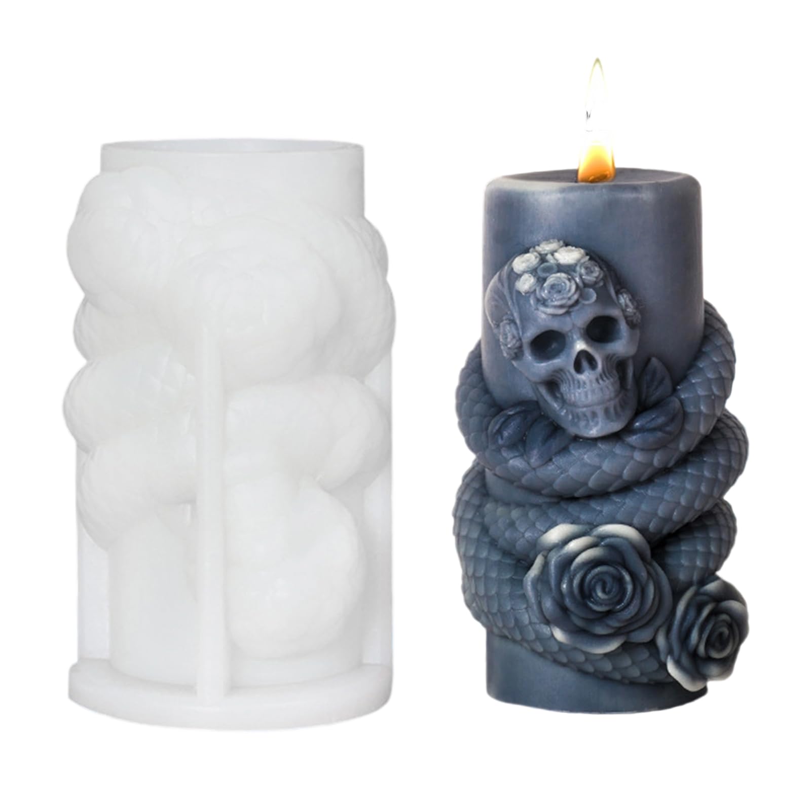 Xinsheinelry G Rotatin Snake Molds Epoxy Resin Cylindrical Snakes Silicone Molds Castings Ornament Plasters Rotatin Snake