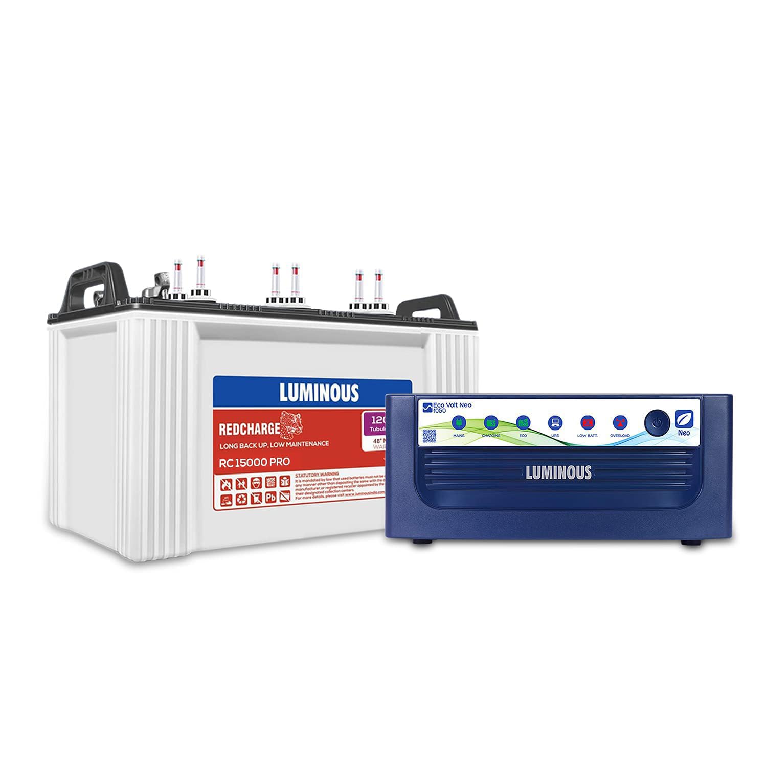Luminous Inverter & Battery Combo for Home, Office & Shops (Eco Volt Neo 1050 Sine Wave Inverter, Red Charge 15000PRO 120Ah Battery)-image-48
