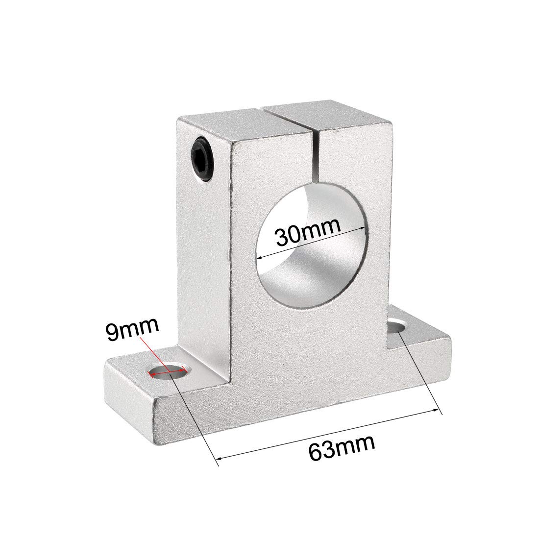 sourcing map 2Pcs SK30 Linéaire movement Rail Tige serrage fixation Guide support pour 30mm Dia arbre