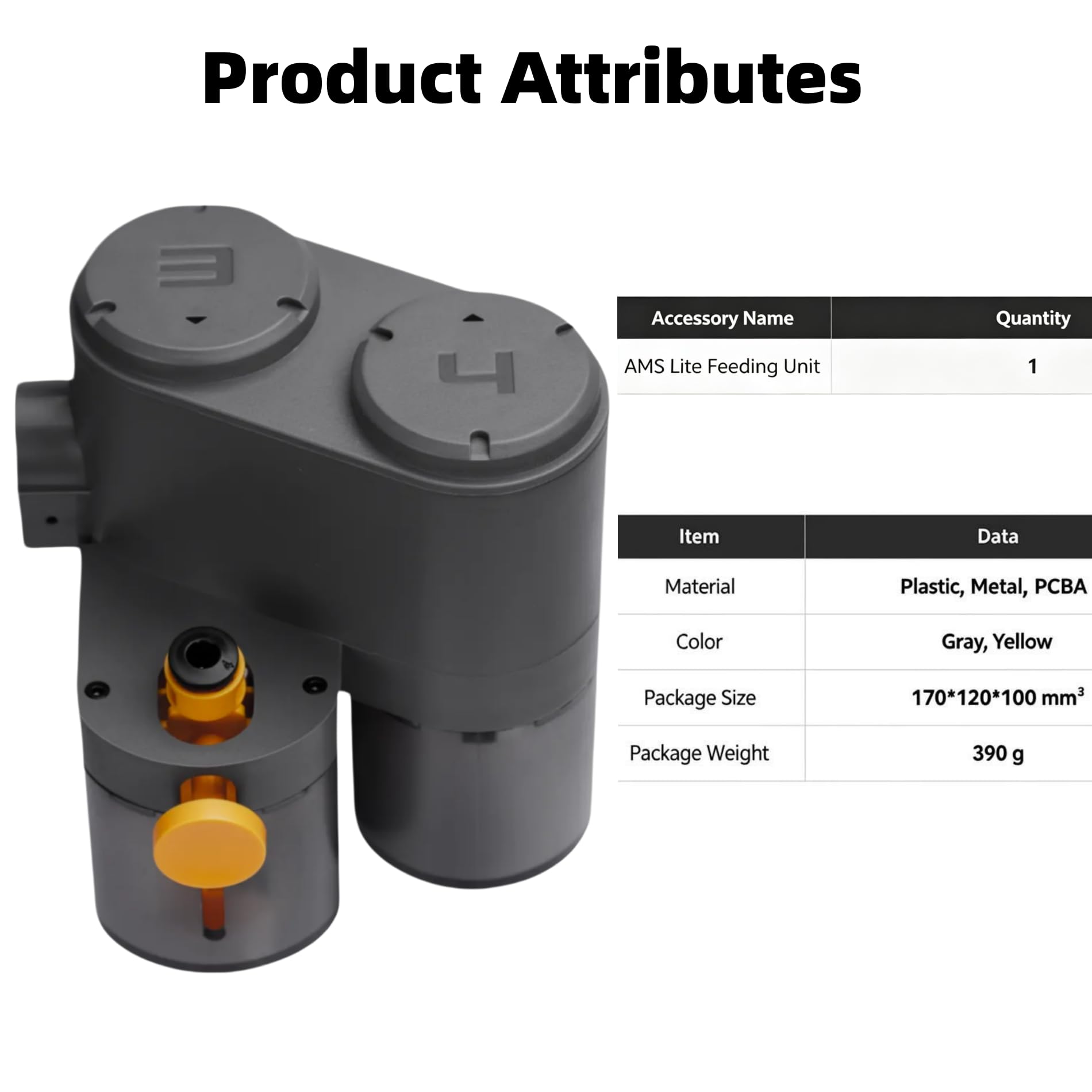 AMS Lite Feeder Unit Right (Slot 3 & 4), Replacement Filament Feed Motor Assembly Compatible with AMS Lite System for A1 / A1 Mini 3D Printer, Easy Install