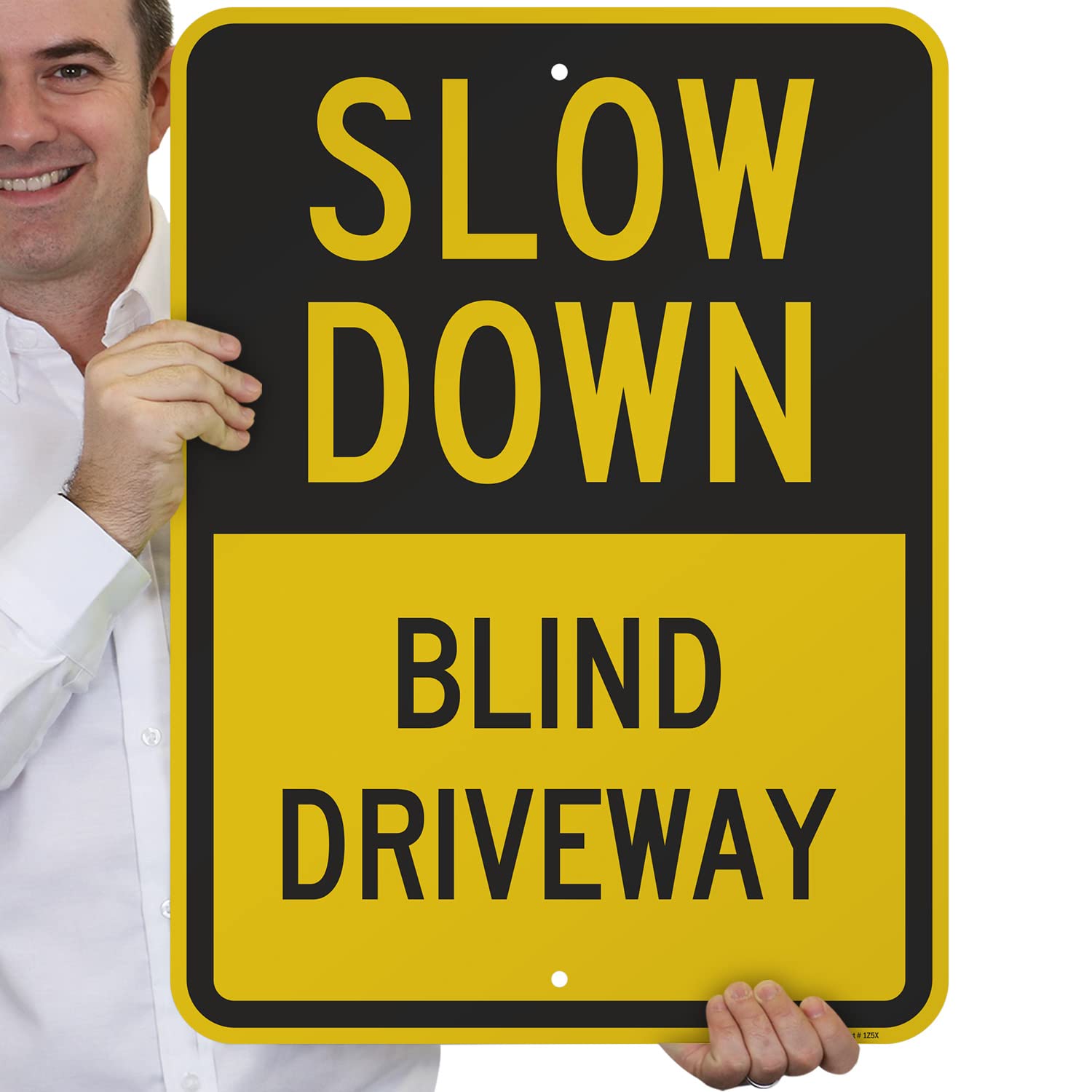 SmartSign "Slow Down - Blind Driveway" Sign | 18" x 24" Aluminum — Amazon image 7