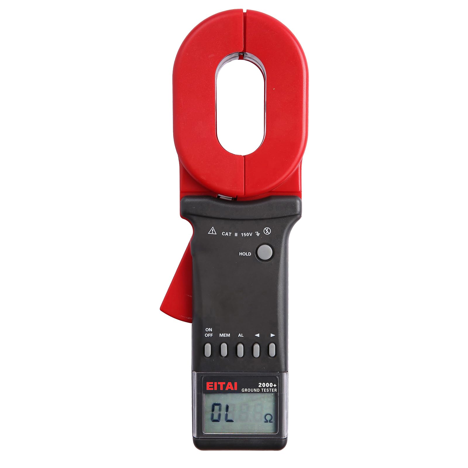 EITAI2000+ Bluetooth Clamp Ground Earth Resistance Meter Tester 0.01Ω-1200Ω, 2.56inch/65mm x 1.26inch/32mm, Manufacturer Direct Sales
