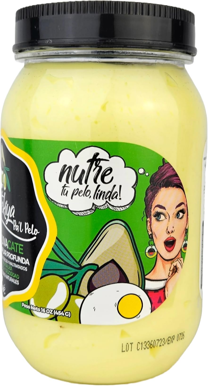 Mantekiya Pa'l Pelo Mantequilla para el cabello, 16 onzas, nutrición profunda para cabello seco y dañado, aceites de huevo, oliva y aguacate, ultra suavidad y reparación