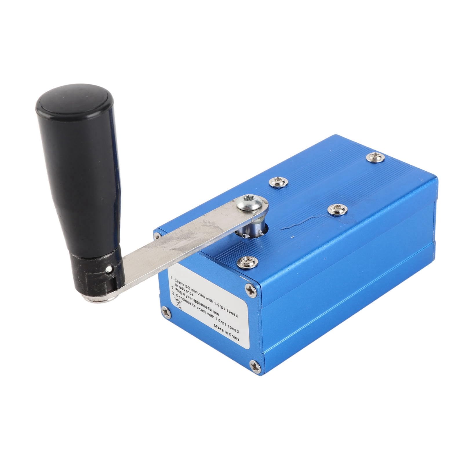 Generador de Manivela, Estación de Energía Portátil con Alarma SOS con Luz COB, Cargador de Emergencia de Aleación de Aluminio con Supercondensador de Salida de 3 W para Acampar, Viajes Al