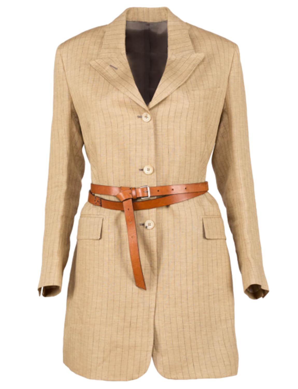 Blazer long croisé à rayures élégance intemporelle working girl