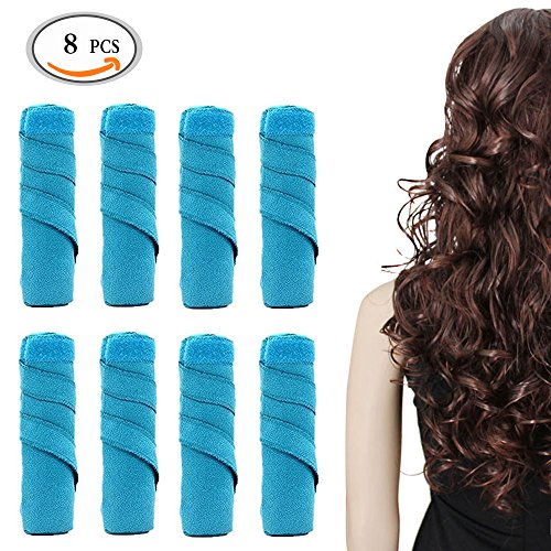 OR Pure Nighttime Hair Curlers,Absorbent Heat Free Curlers,Sleep Hair Rollers,Curling Apparatus, Curling Drum for Long Thick or Curly Hair (8-pcs)