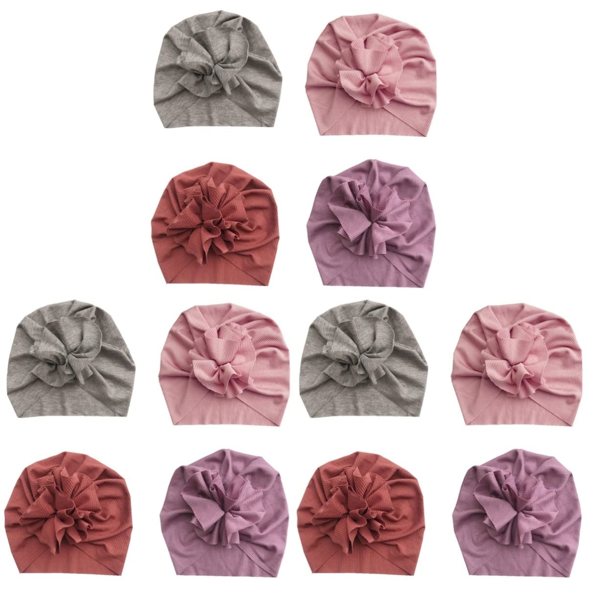 Toddmomy 8Pcs Copricapo Ragazze Anno Bambini Bambini Bambini Delicati a Forma di Adorabile Nodo Comodo Crochet Neonato Beanie Cappelli Caldo Fiore Vivaio Bowknot Cappello con Fiocco