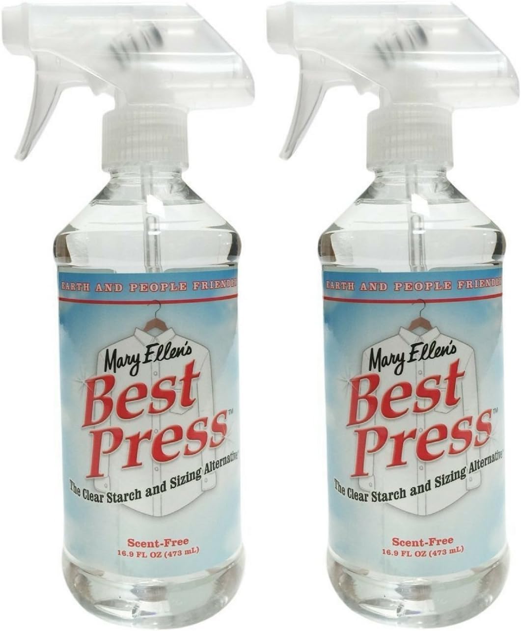 Mary Ellen's Best Press -2 pack - Clear Starch Alternative Ironing Spray, Scentless, 16.9 oz - Wrinkle Resister & Soil Guard for Quilting and Sewing