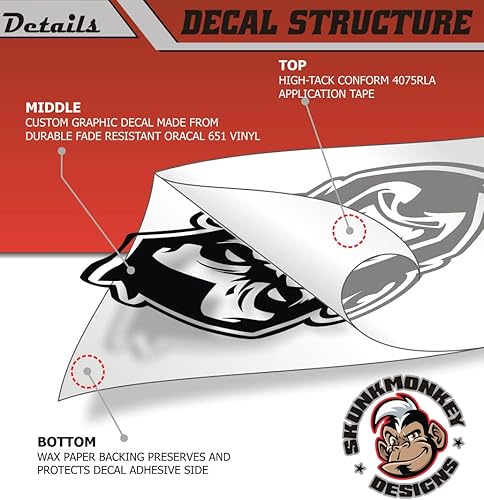 Miniatura 3 de SkunkMonkey - Calcomanía para puerta trasera de camión, F-Bomb, ajuste universal, adhesivo negro mate