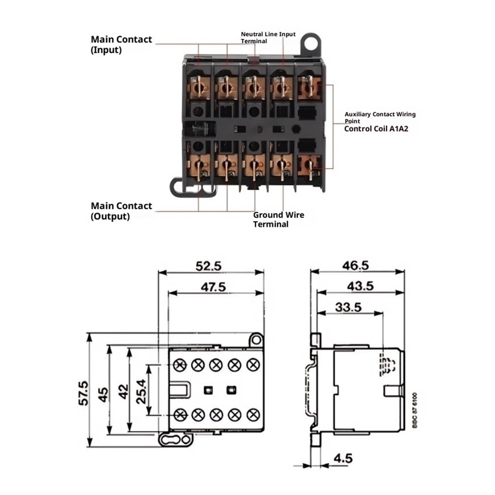 AC-Schütz IEC/EN 60947-4-1, Breiter Fuß AC24V, 24V