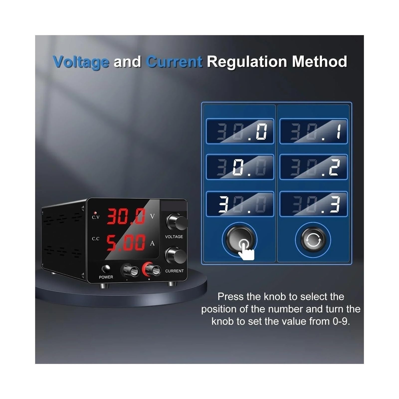 Fuente de alimentación variable, Unidad De Fuente Alimentación Ajustable DC Lab 30V 5A 150W, Interruptor Banco, Laboratorio, Regulador Voltaje, Reparación Energía(30V10A 300W)