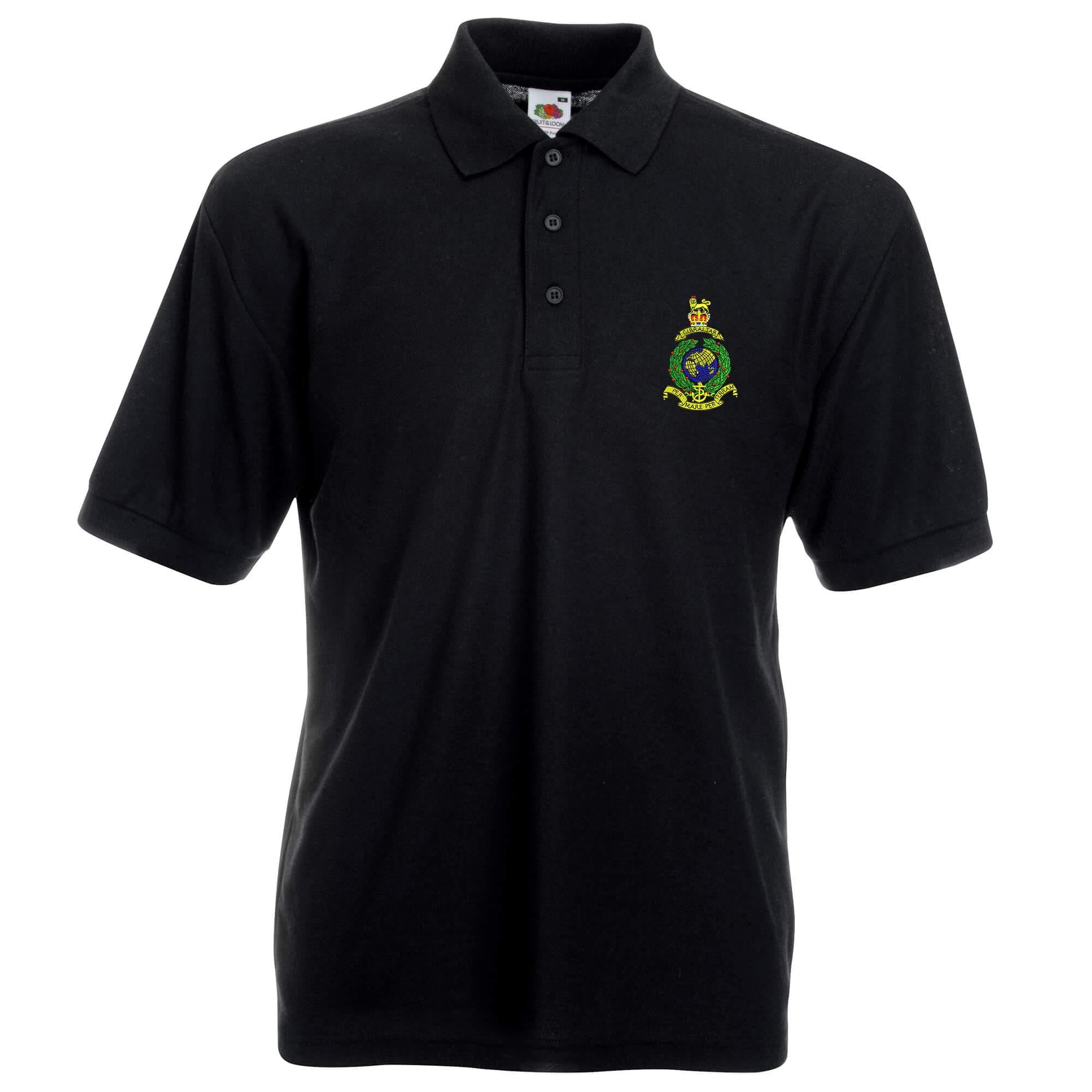 The Military Store Men's Black Royal Marines Embroidered Polo Shirt, 3X Large