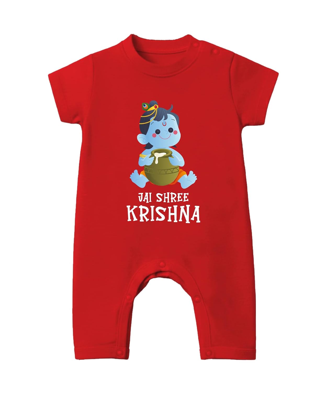 Baby Buzz “Jay Shree Krishna” New Born Baby Dress Romper For Boy Girl 100% Cotton Bodysuit | Krishna Janmashtami & Outfit - Review, Price and Buying Guide