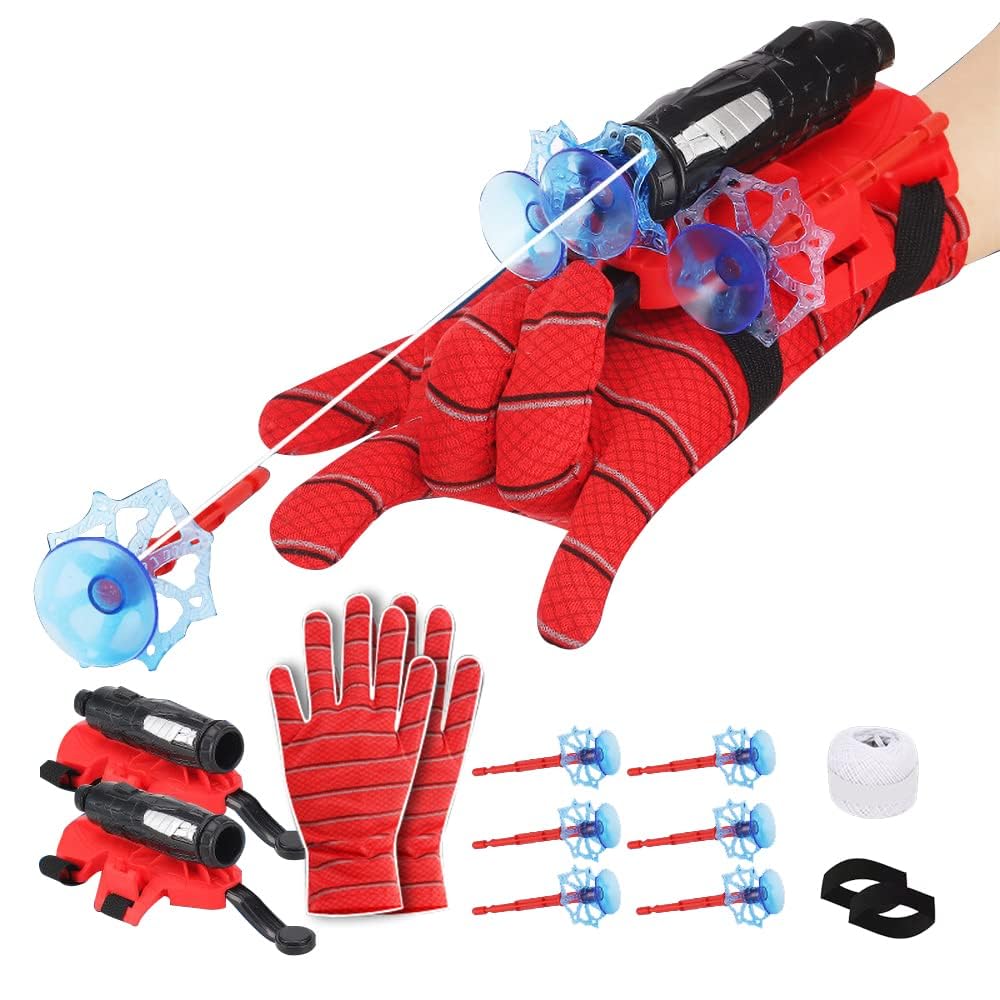 Launcher Gloves for Spiderman, Hero Wrist Toy Set, Super Hero Web Shooter for Kids, Spider Launcher Costume Cosplay Props Gift